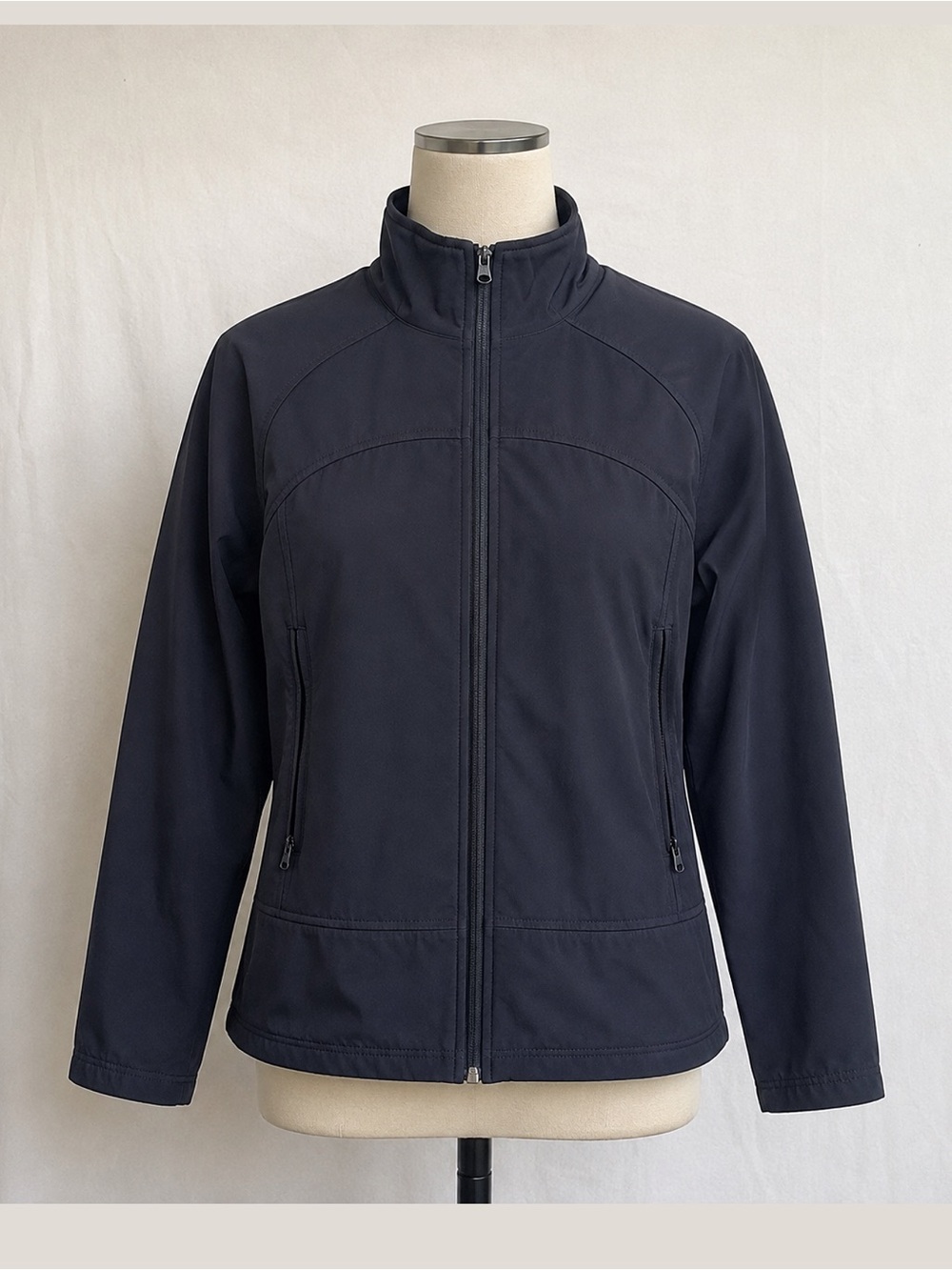 Black Fleece-Lined Athletic Jacket